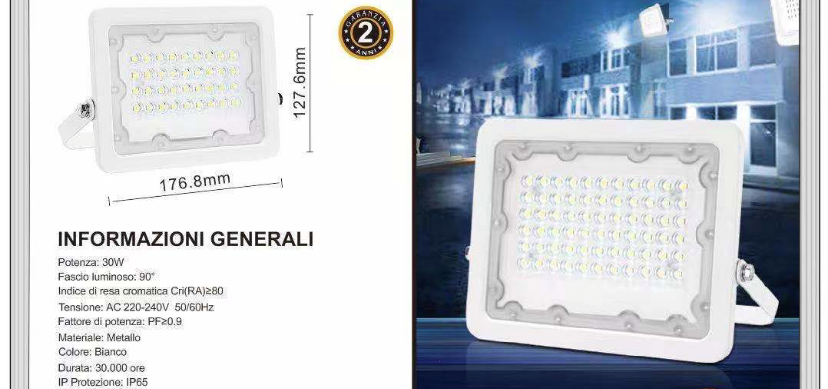 Faro LED 30W IP65 con sensore di Movimento LUCE 6500K « Tutto per